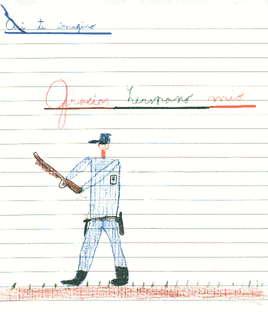 Carta a un soldado - Ni&ntilde;o de tercer grado - Fuente: Daniel G. Gionco