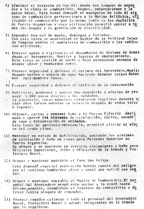 Lista de los trabajos hechos por el Apostadero durante la guerra de 1982  - Página 2