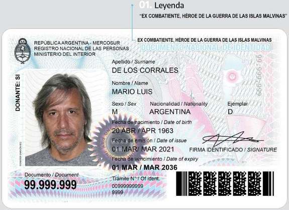 Anexo I dispos. 214/23 RENAPER - Anterior modelo del DNI de VG