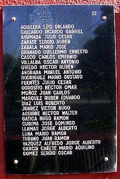 Placa 22 del cenotafio de Retiro - Fuente: Daniel G. Gionco