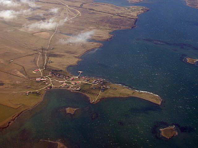 Foto a&eacute;rea de Pradera del Ganso y Darwin - Fuente: Keith Robinson