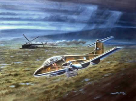 Cuadro "Pucar&aacute; cazador de helic&oacute;pteros" / Exequiel Mart&iacute;nez - Resistencia - Chaco - Argentina - Fuente: Exequiel Mart&iacute;nez