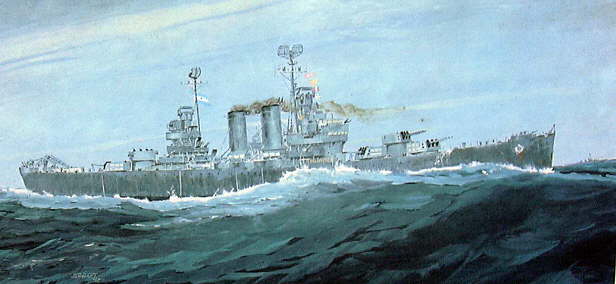 Cuadro "Crucero ARA General Belgrano" / J. Schwarz (1985) - Fuente: Instituto de Publicaciones Navales